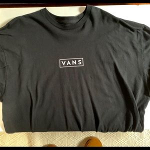 Plain Black Vans logo long sleeve